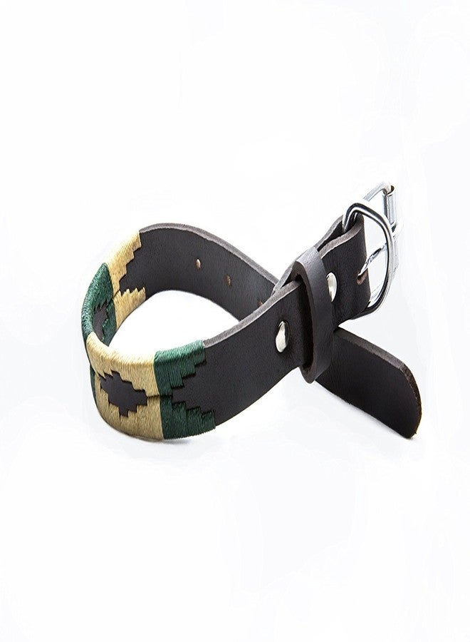 Skora Leather Dog Collar & Stylish Dog Belt (Black with Brown Padding, Large) - Image 2
